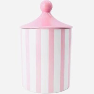NWT - Target Bullseye’s Valentine’s Day Pink and White Striped Ceramic Container
